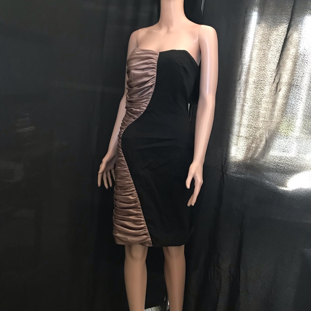 Elegant Tan Strapless Dress